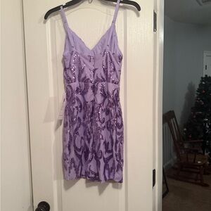 Lavender Sequin Slip Dress